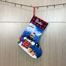 Load image into Gallery viewer, KafePross Custom Dog Christmas Stocking 14.4", 72 dog breeds optional