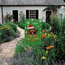 Load image into Gallery viewer, KafePross-Merry Christmas Dog Cockapoo Garden House Flag