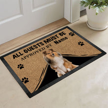 Load image into Gallery viewer, KafePross Shetland Sheepdog Dog Doormat All Guest Must be Approved Rubber Floor Mat