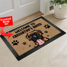Load image into Gallery viewer, KafePross - Personalized Welcome to My House Home Dog Doormat Boxer Floor Mat