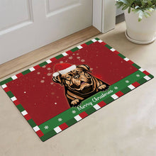 Load image into Gallery viewer, KafePross Christmas Decoration Doormat with Cute Dog Dogue De Bordeaux ( French mastiff )