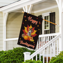 Load image into Gallery viewer, KafePross - Happy Thanksgiving Day Staffordshire Pumpkin Maple Leaf Fall Give Thanks Dog Garden House Flag
