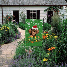 Load image into Gallery viewer, KafePross-Merry Christmas Dog Dachshund Garden House Flag