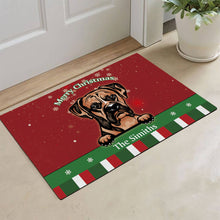 Load image into Gallery viewer, KafePross Personalized Christmas Decoration Doormat with Cute Dog Australian Shepherd