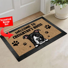 Load image into Gallery viewer, KafePross - Personalized Welcome to My House Home Dog Doormat Pit Bull Floor Mat