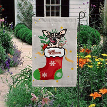 Load image into Gallery viewer, KafePross-Merry Christmas Cute Dog Chichihua in Christmas Sock Garden House Flag