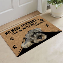 Load image into Gallery viewer, KafePross Schnauzer Doormat Not Need to Knock, We Know You're Here