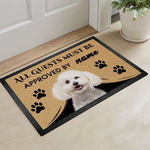 Load image into Gallery viewer, Custom Dog's Name Doormat-All Guests Must be Approved By Bichon Frise Outdoor Doormat