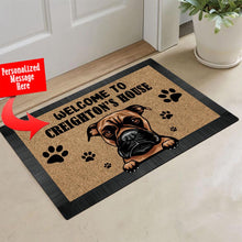 Load image into Gallery viewer, KafePross - Personalized Welcome to My House Home Dog Doormat Boxer Floor Mat