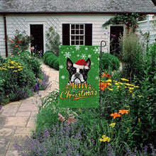 Load image into Gallery viewer, KafePross-Merry Christmas Dog Boston Terrier Garden House Flag