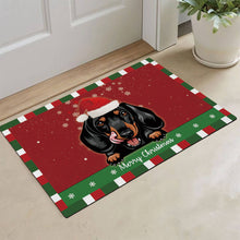 Load image into Gallery viewer, KafePross Christmas Decoration Doormat with Cute Dog Dachshund