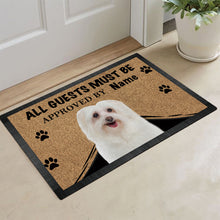 Load image into Gallery viewer, KafePross Maltese Dog Doormat All Guest Must be Approved Rubber Floor Mat