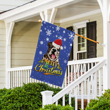 Load image into Gallery viewer, KafePross-Merry Christmas Dog English Bulldog Garden House Flag