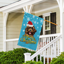 Load image into Gallery viewer, KafePross-Merry Christmas Dog Cockapoo Garden House Flag