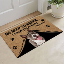 Load image into Gallery viewer, KafePross Pitbull Doormat Not Need to Knock, We Know You're Here