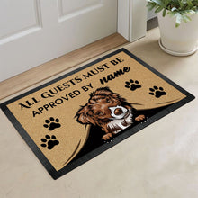 Load image into Gallery viewer, KafePross - Australian Shepherd Peeking Dog Doormat - All Guests Must be Approved