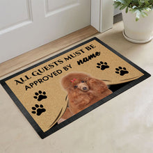 Load image into Gallery viewer, Custom Dog's Name Doormat-All Guests Must be Approved By Poodle Outdoor Doormat