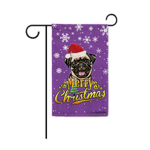 Load image into Gallery viewer, KafePross-Merry Christmas Dog Pug Garden House Flag