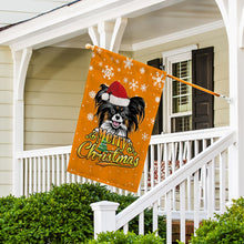 Load image into Gallery viewer, KafePross-Merry Christmas Dog Papillion Garden House Flag
