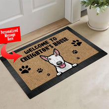 Load image into Gallery viewer, KafePross - Personalized Welcome to My House Home Dog Doormat Bull Terrier Floor Mat