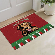 Load image into Gallery viewer, KafePross Personalized Christmas Decoration Doormat with Cute Dog Dachshund