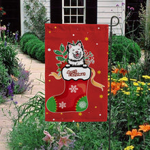 Load image into Gallery viewer, KafePross-Merry Christmas Cute Dog Finnish Lapphund in Christmas Sock Garden House Flag
