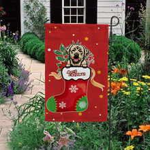 Load image into Gallery viewer, KafePross-Merry Christmas Cute Dog Labrador in Christmas Sock Garden House Flag