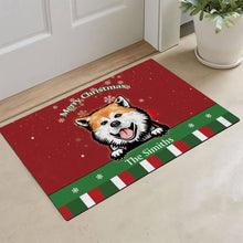 Load image into Gallery viewer, KafePross Personalized Christmas Decoration Doormat with Cute Dog Akita