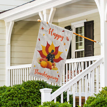 Load image into Gallery viewer, KafePross - Happy Thanksgiving Day French Bulldog Pumpkin Maple Leaf Fall Give Thanks Dog Garden House Flag