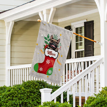 Load image into Gallery viewer, KafePross-Merry Christmas Cute Dog French Bulldog in Christmas Sock Garden House Flag