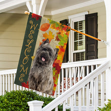 Load image into Gallery viewer, KafePross - Welcome Fall Cairn Terrier Playing in the Maple Leaf Autumn Garden House Flag