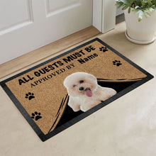 Load image into Gallery viewer, Custom Dog's Name Doormat-All Guests Must be Approved By Bichon Frise Outdoor Doormat