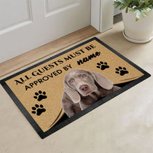 Load image into Gallery viewer, Custom Dog's Name Doormat-All Guests Must be Approved By Weimaraner Outdoor Doormat