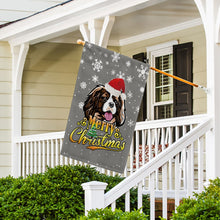Load image into Gallery viewer, KafePross-Merry Christmas Dog Cavalier King Charles Spaniel Garden House Flag
