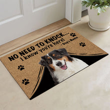Load image into Gallery viewer, KafePross Australian Shepherd Doormat Not Need to Knock, We Know You're Here