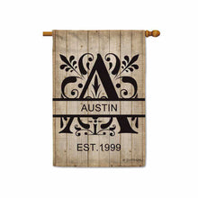 Load image into Gallery viewer, Personalized Flag Classical Floral Flowers Letter Garden House Banner Monogram