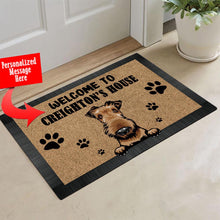 Load image into Gallery viewer, KafePross - Personalized Welcome to My House Home Dog Doormat Airedale Floor Mat