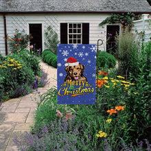 Load image into Gallery viewer, KafePross-Merry Christmas Dog Golden Retriever Garden House Flag