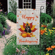 Load image into Gallery viewer, KafePross - Happy Thanksgiving Day Cocker Pumpkin Maple Leaf Fall Give Thanks Dog Garden House Flag