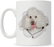 Load image into Gallery viewer, KafePross Poodle Coffee Mug Funny Dog White Ceramic Mugs Tear Paper 11 OZ