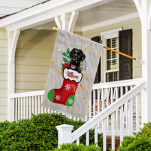 Load image into Gallery viewer, KafePross-Merry Christmas Cute Dog Labrador in Christmas Sock Garden House Flag
