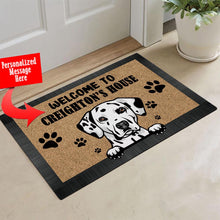 Load image into Gallery viewer, KafePross - Personalized Welcome to My House Home Dog Doormat Dalmatian Floor Mat
