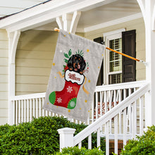 Load image into Gallery viewer, KafePross-Merry Christmas Cute Dog Dachshund in Christmas Sock Garden House Flag