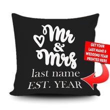 Load image into Gallery viewer, PERSONALIZED MR AND MRS - THROW PILLOW COVER - 18" X 18"