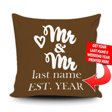 Load image into Gallery viewer, PERSONALIZED MR AND MRS - THROW PILLOW COVER - 18" X 18"