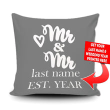 Load image into Gallery viewer, PERSONALIZED MR AND MRS - THROW PILLOW COVER - 18" X 18"