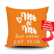Load image into Gallery viewer, PERSONALIZED MR AND MRS - THROW PILLOW COVER - 18" X 18"