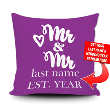 Load image into Gallery viewer, PERSONALIZED MR AND MRS - THROW PILLOW COVER - 18" X 18"