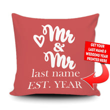 Load image into Gallery viewer, PERSONALIZED MR AND MRS - THROW PILLOW COVER - 18" X 18"