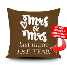 Load image into Gallery viewer, PERSONALIZED MR AND MRS - THROW PILLOW COVER - 18" X 18"